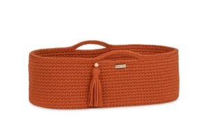 Coș Moses BOHO Bumbac Handmade cu saltea - teracotă