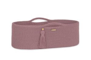 Coș Moses BOHO Bumbac Handmade cu saltea - mov