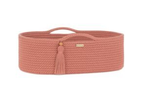 Coș Moses BOHO Bumbac Handmade cu saltea - blush