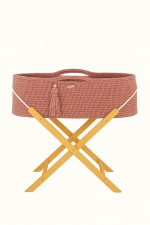 Coș Moses BOHO Handmade cu suport - blush