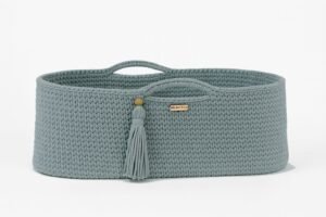 Coș Moses BOHO Bumbac Handmade cu saltea - laurel