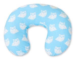 Pernă de alăptare pentru alăptare Croissant, detașabilă, hrănire fără mâini - Owls Blue