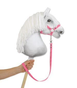 Cablu pentru calul de hobby realizat din bandă adezivă - roz