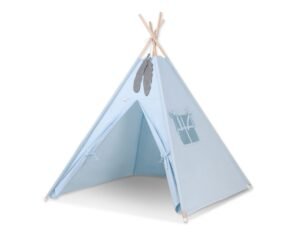 Cort Teepee pentru copii + pene decorative - blau