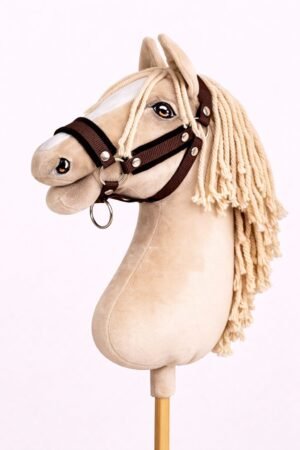 Halter reglabil pentru Hobby Horse A3 - maro cu blană neagră
