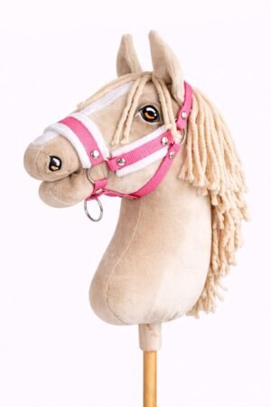 Halterul reglabil pentru Hobby Horse A3 - roz cu blană albă