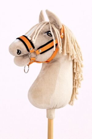 Halter reglabil pentru Hobby Horse A3 - portocaliu cu blană neagră