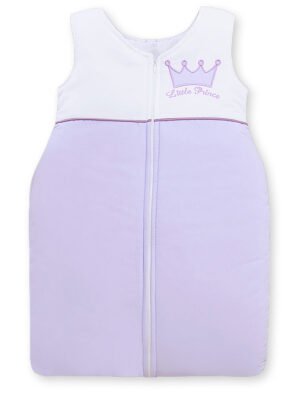 Sac de dormit din bumbac pentru copii, mărimea M, 6-12 luni, TOG 2.5, all season, Little Prince liliac