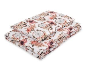 Set de așternut pentru bebeluși din bumbac de 2 bucăți 135x100 cm - prinde-vise pentru flori