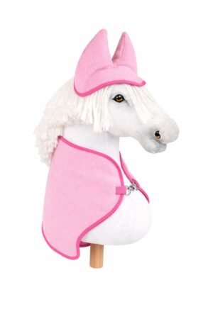 Set pentru Hobby Horse A4 și A5: Pătură de fleece + căști de urechi - roz deschis