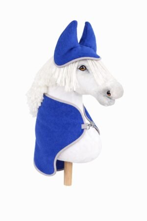 Set pentru Hobby Horse A3: Pătură de fleece + căști de urechi - albastru închis
