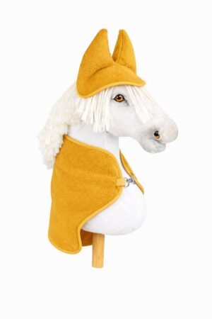 Set pentru Hobby Horse A4 și A5: Pătură de fleece + căști de urechi - galben miere
