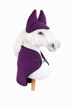 Set pentru Hobby Horse A3: Pătură de fleece + căști de urechi - prună