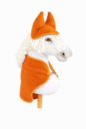 Set pentru Hobby Horse A4 și A5: Pătură de fleece + căști de urechi - portocaliu