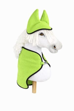 Set pentru Hobby Horse A3: Pătură de fleece + căști de urechi - verde neon