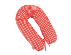 Pernă de sarcină - Față de pernă mai lungă, detașabilă - în carouri roșii