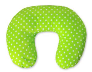 Pernă de alăptare pentru alăptare Croissant, detașabilă, hrănire fără mâini - puncte albe pe verde