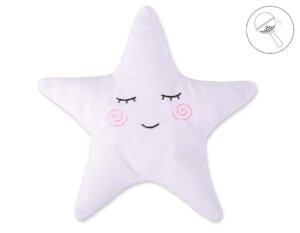 Pernă LITTLE STAR cu zornăitor - alb