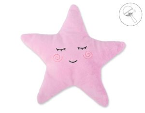 Pernă LITTLE STAR cu zornăitor - roz