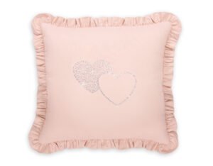 Pernă decorativă cu aplicare - roz pudrat