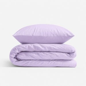 Set de lenjerie de pat pentru copii din bumbac, 2 piese, față de pernă 60x40 cm și husă de pilotă 120x90 cm - liliachiu