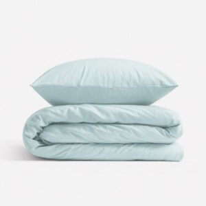 Set de lenjerie de pat pentru copii din bumbac, 2 piese, față de pernă 60x40 cm și husă de pilotă 120x90 cm - mentă