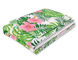 Set de așternut pentru bebeluși din bumbac 2 bucăți 120x90 cm - flori tropicale
