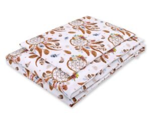 Set de lenjerie de pat din bumbac pentru bebeluși, 2 bucăți 120x90 cm - Dream catchers alb