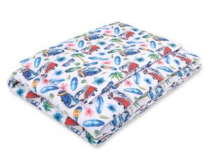 Set de așternut pentru bebeluși din bumbac 2 bucăți 120x90 cm - bus