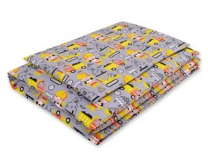 Set de lenjerie de pat pentru bebeluși din bumbac de 2 bucăți 135x100 - Diggers galbene