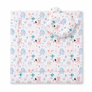 Plapumă cu pernă Teddy - set de 2 bucăți - ursuleți albaștri