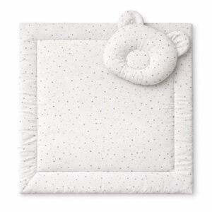 Plapumă cu pernă Teddy - set de 2 bucăți - stele mini aurii