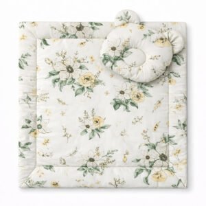 Plapumă cu pernă Teddy - set de 2 piese - Clematis pe fond bej