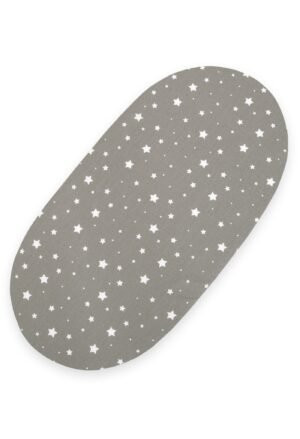 Cearșaf din bumbac pentru cărucioare, saltea coș Moses 75x35 cm - mini stele albe