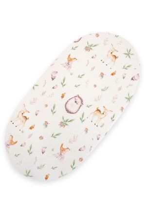 Cearșaf din bumbac pentru cărucioare, saltea cu coș Moses 75x35 cm - moliciunea pădurii