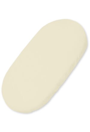 Cearșaf din bumbac pentru cărucioare, saltea coș Moses 75x35 cm - crem