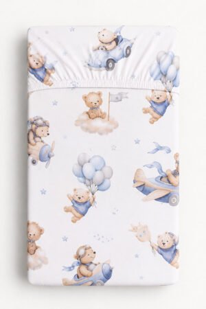Cearșaf din bumbac 120x60cm - Blue Sky Bears