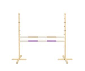 Obstacol de sărituri pentru Hobby Horse 120cm, cu două grinzi - bej și mov deschis