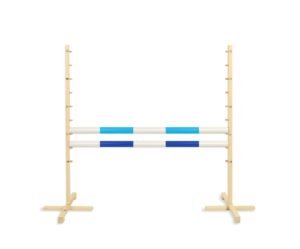 Obstacol de sărituri pentru Hobby Horse 120cm, cu două grinzi - albastru deschis și albastru