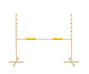 Obstacol de sărituri pentru Hobby Horse 160 cm, h-120cm, galben cu fascicul