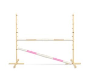Obstacol de sărituri pentru Hobby Horse 160 cm, h-120 cm, cu două bare - bej și roz deschis