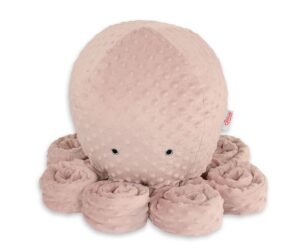 Caracatiță drăgălașă mare - roz pastel - minky cu buline