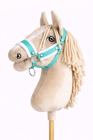 Halter reglabil pentru Hobby Horse A3 - mint cu blană albă