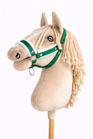 Halterul reglabil pentru Hobby Horse A3 - verde cu blană albă
