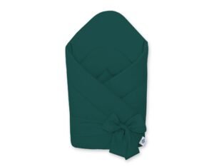 Cuib de bebeluși cu două fețe și fundă - verde sticlă
