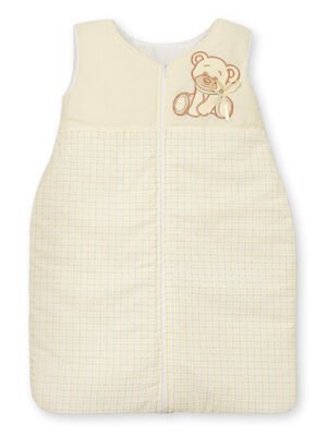 Sac de dormit din bumbac pentru copii, mărimea M, 6-12 luni, TOG 2.5, all season, Bear cu cremă de fundă