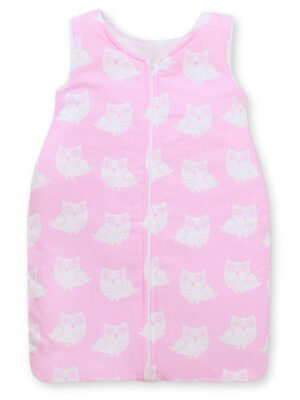 Sac de dormit din bumbac pentru copii, mărimea M, 6-12 luni, TOG 2.5, toate anotimpurile, roz Owls
