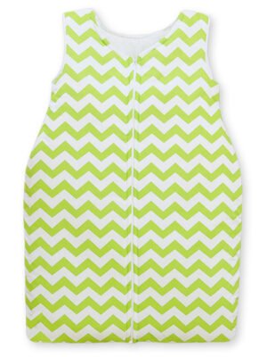 Sac de dormit din bumbac pentru copii, mărimea M, 6-12 luni, TOG 2.5, all season, verde Chevron