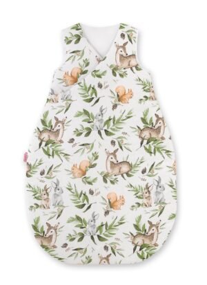 Sac de dormit din bumbac pentru copii, mărimea M, 3-12 luni, TOG 2.5, toate anotimpurile - verde pădure