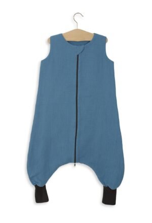 Sac de dormit pentru bebeluși din muselină cu picioare L 9-24 luni pentru vara TOG 1.0 - albastru pastel